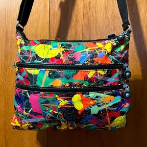 Kipling Shoulder Bag — Splatter Paint